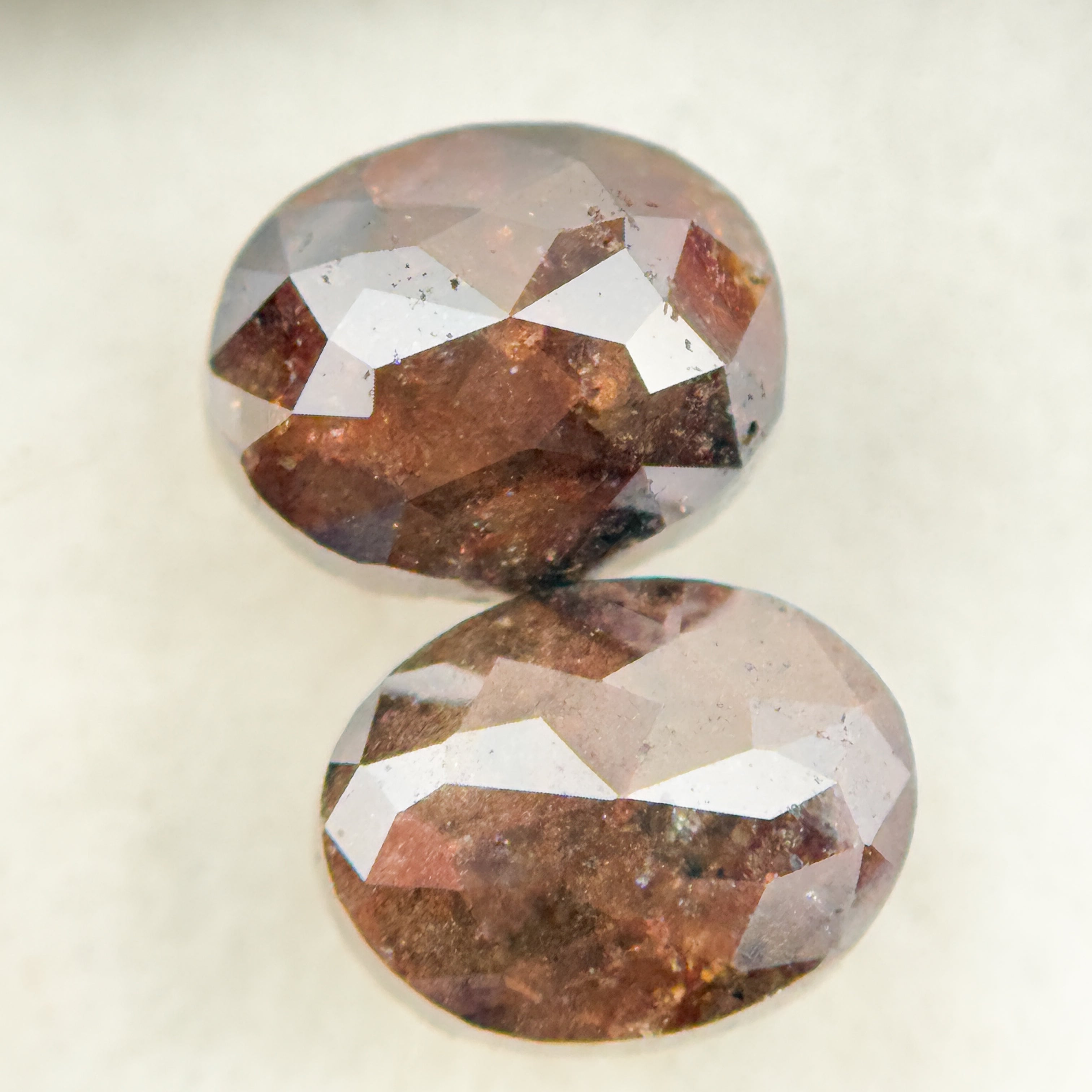 3.30 Ct Oval Rose Cut Red Natural finest Diamond Pair