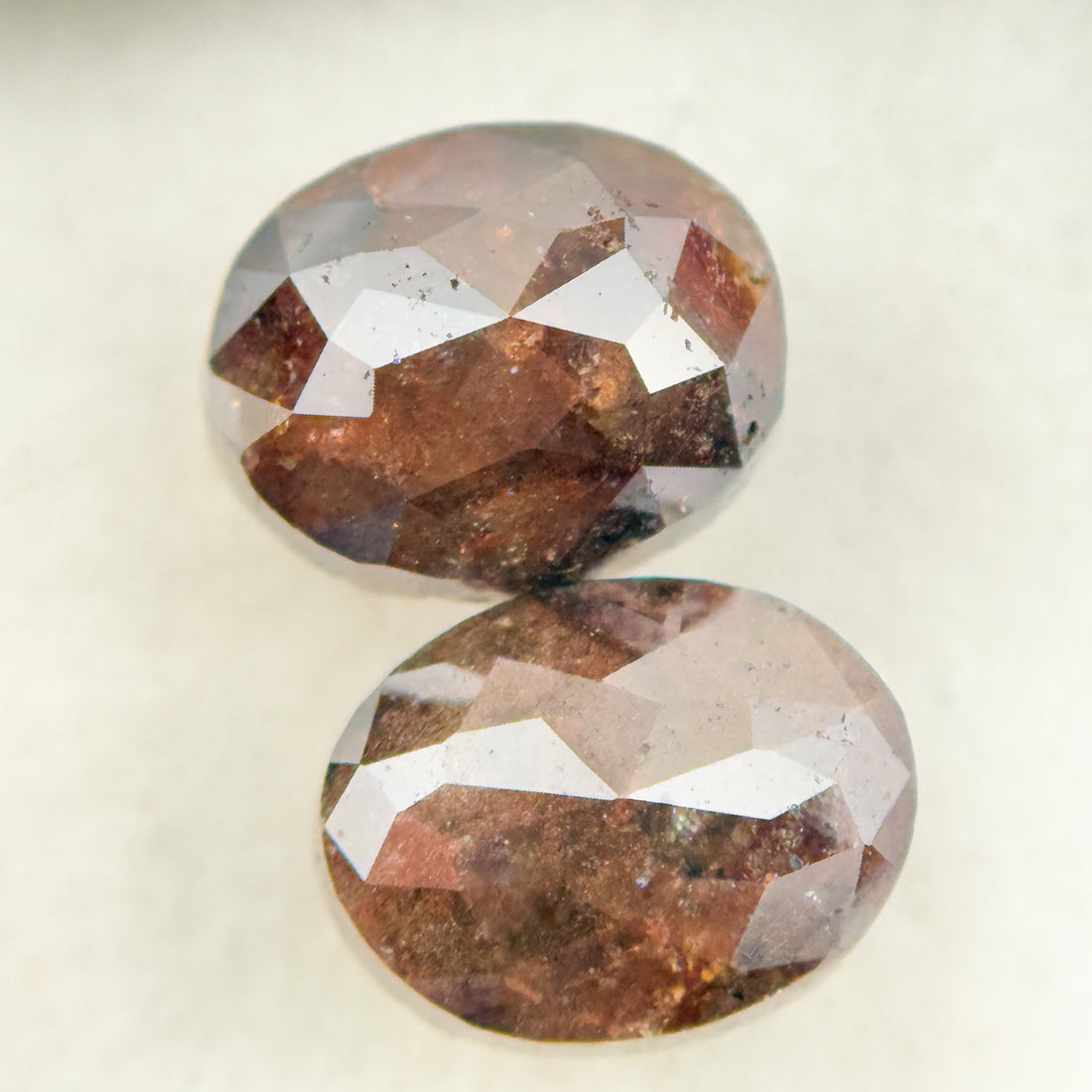 3.30 Ct Oval Rose Cut Red Natural finest Diamond Pair