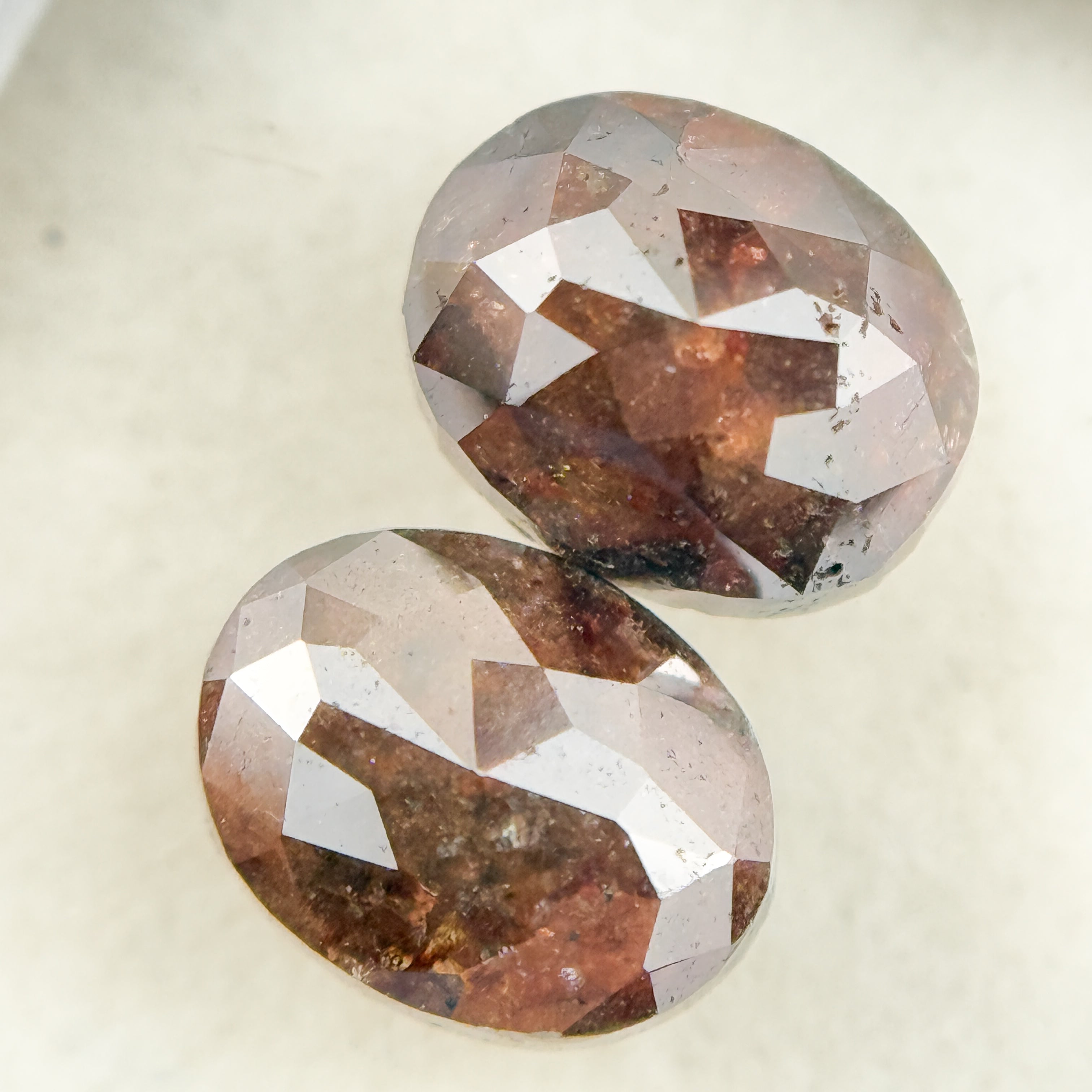 3.30 Ct Oval Rose Cut Red Natural finest Diamond Pair