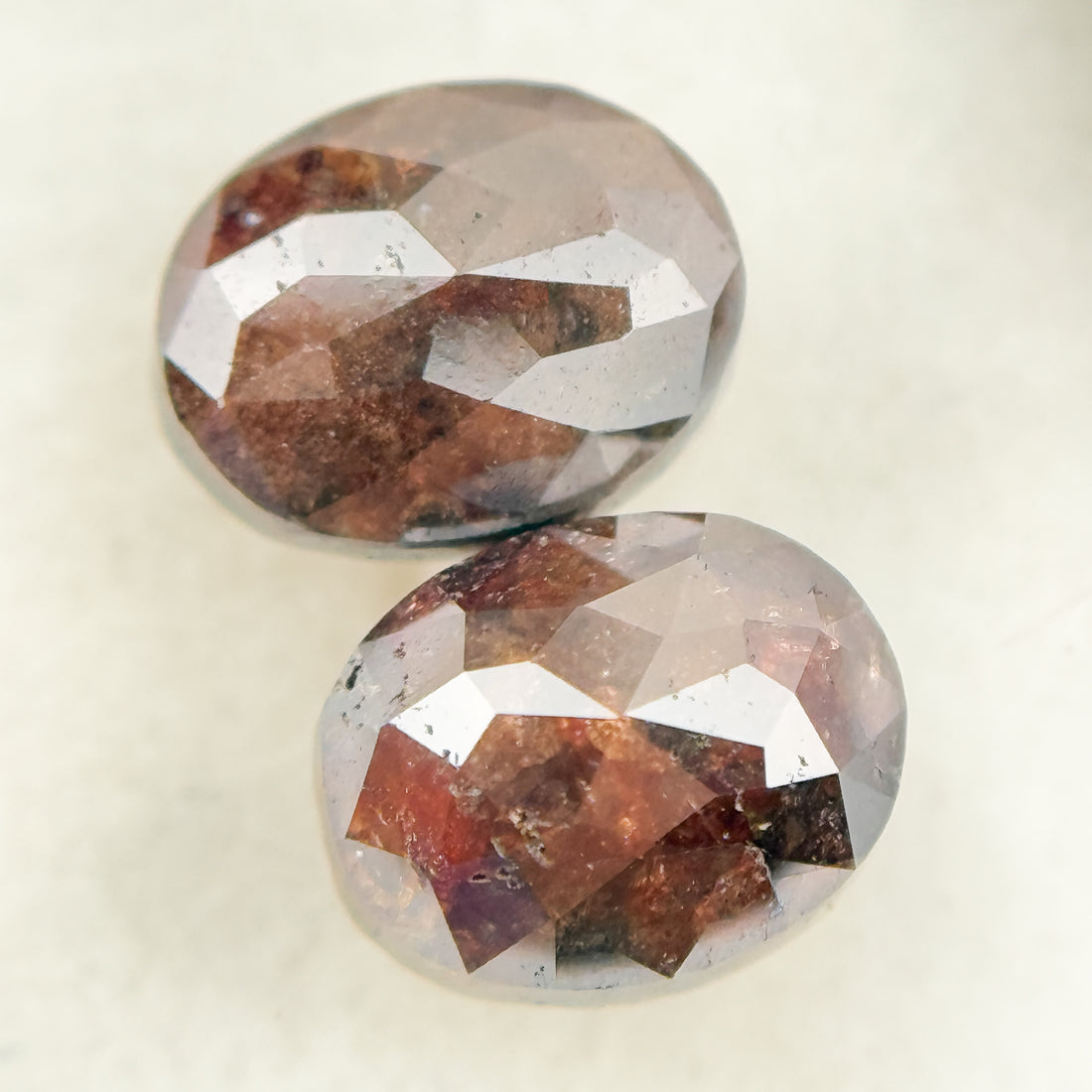 3.30 Ct Oval Rose Cut Red Natural finest Diamond Pair