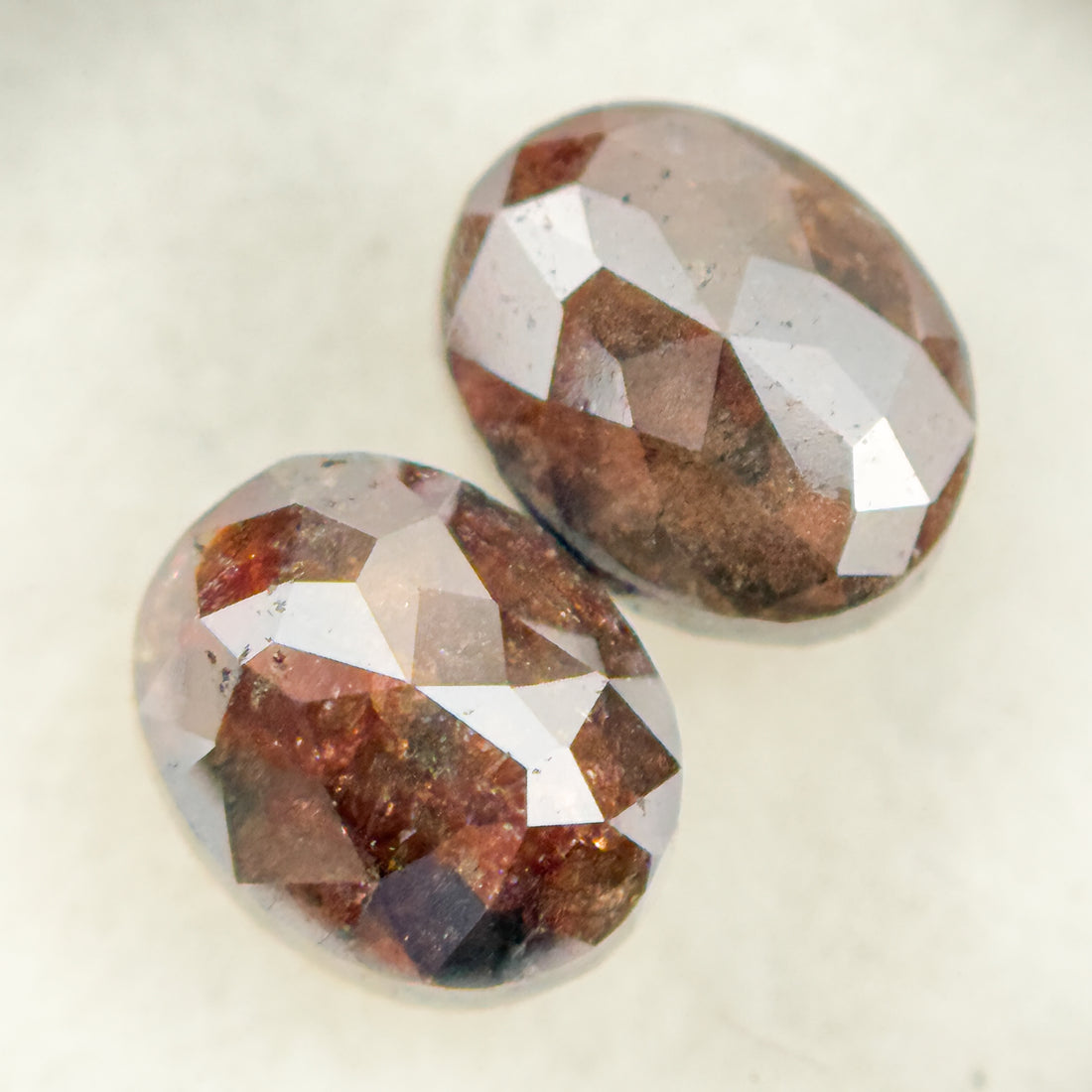 3.30 Ct Oval Rose Cut Red Natural finest Diamond Pair