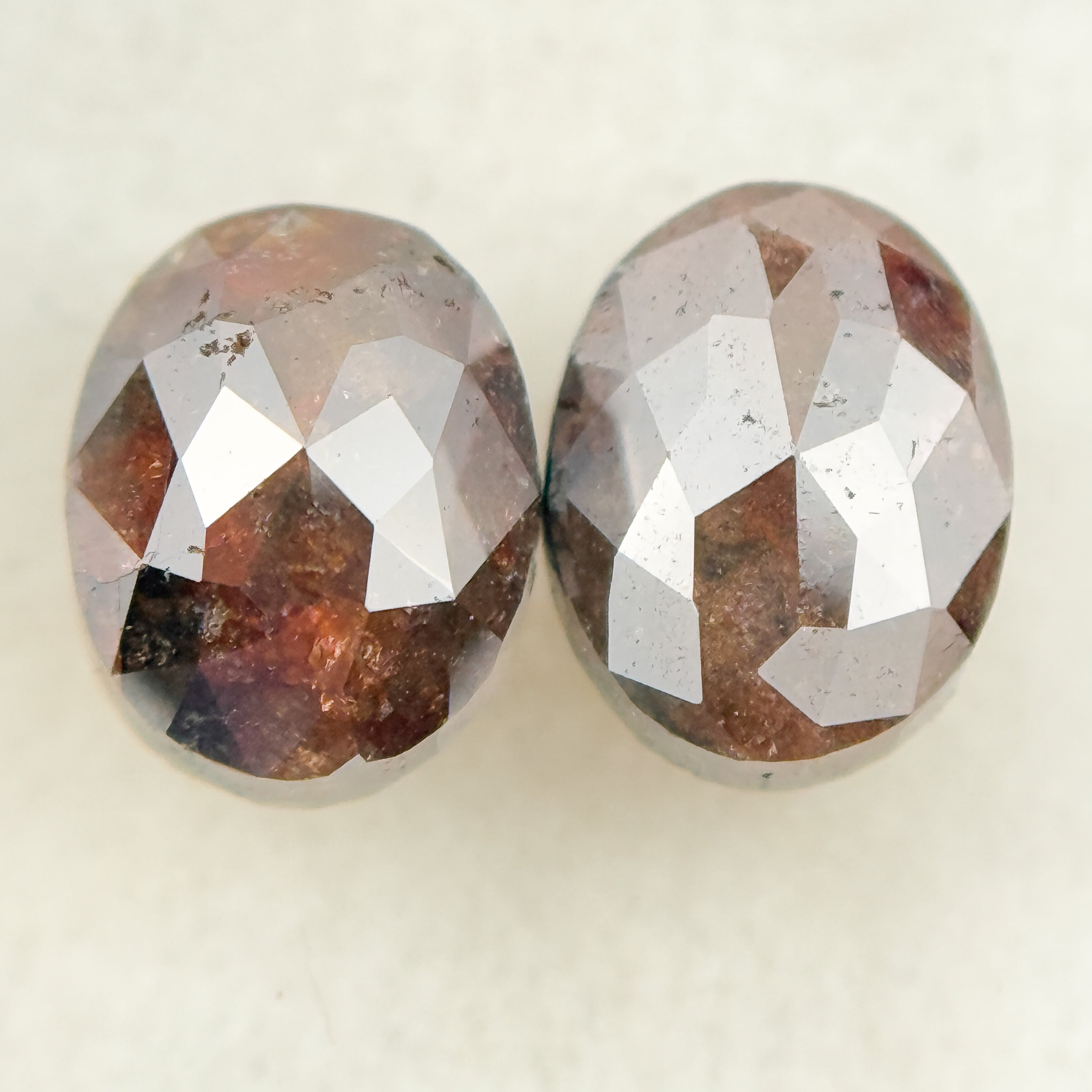 3.30 Ct Oval Rose Cut Red Natural finest Diamond Pair