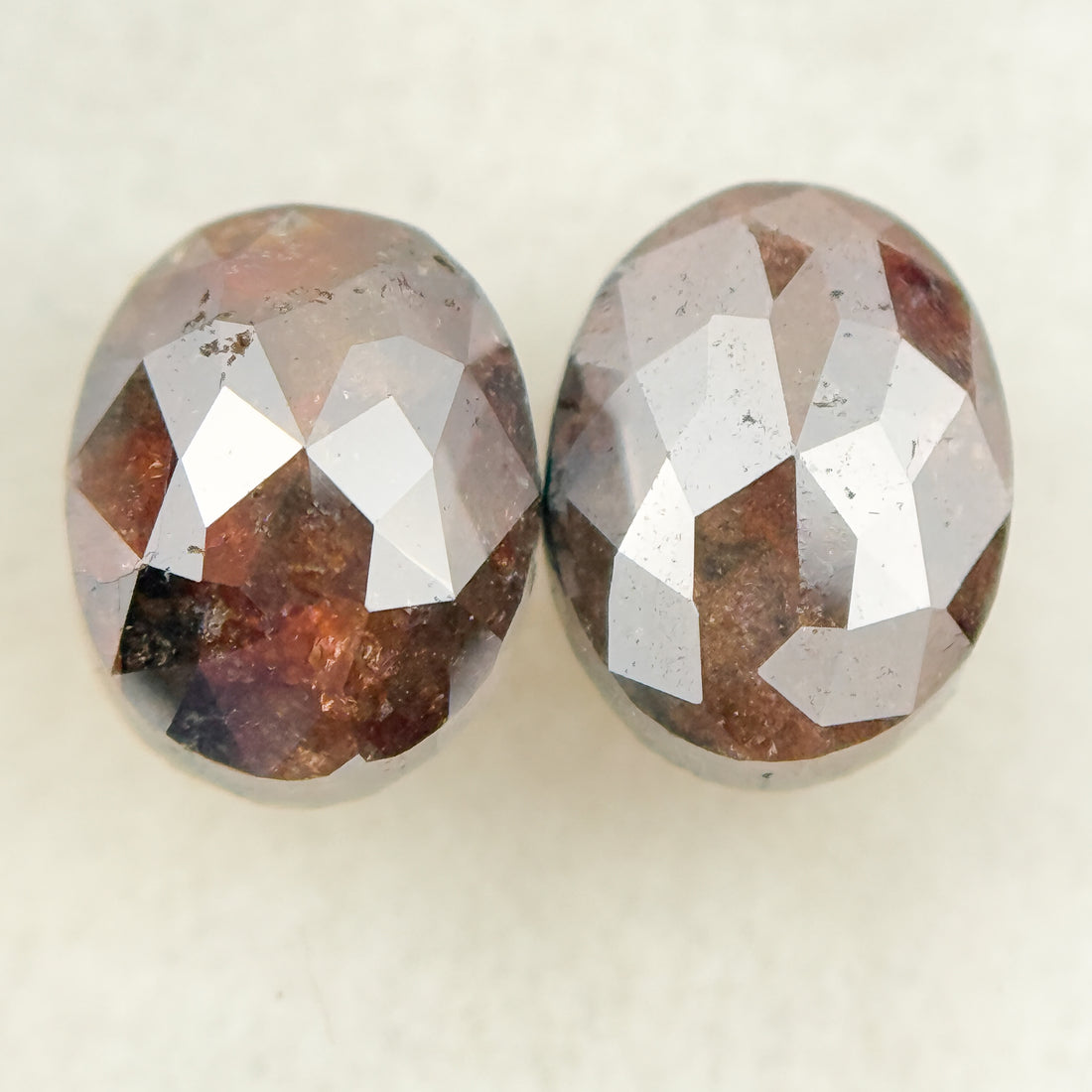 3.30 Ct Oval Rose Cut Red Natural finest Diamond Pair