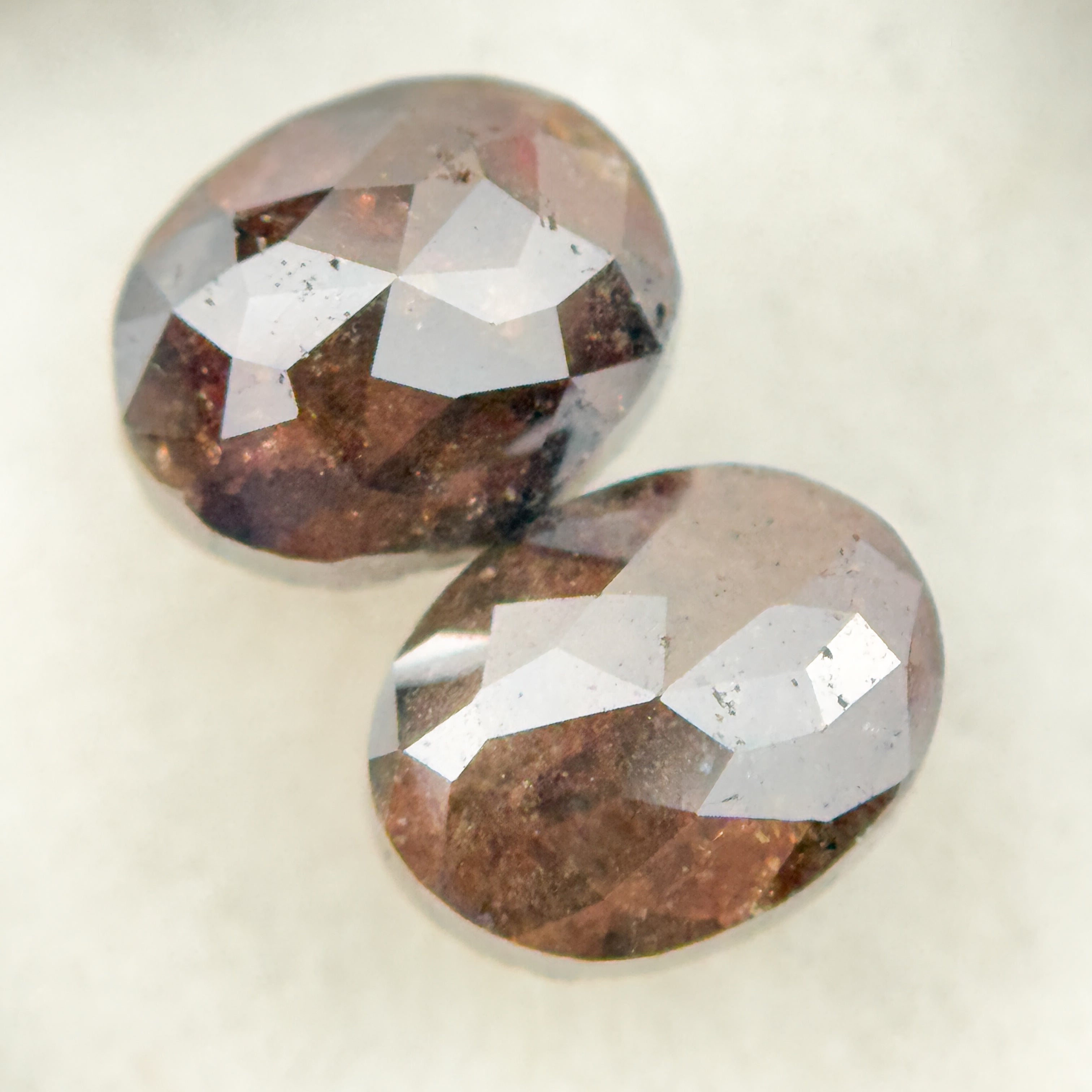 3.30 Ct Oval Rose Cut Red Natural finest Diamond Pair