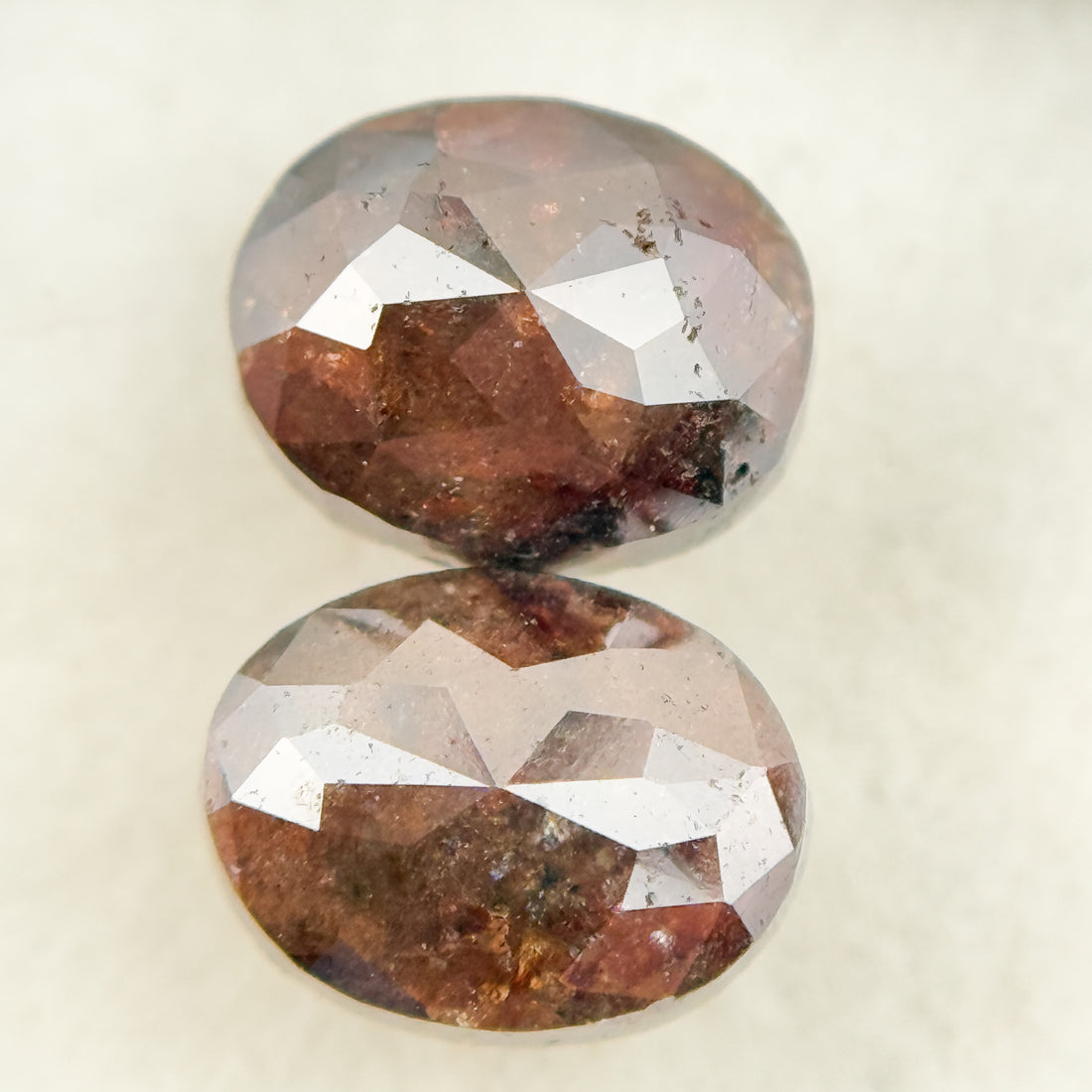 3.30 Ct Oval Rose Cut Red Natural finest Diamond Pair