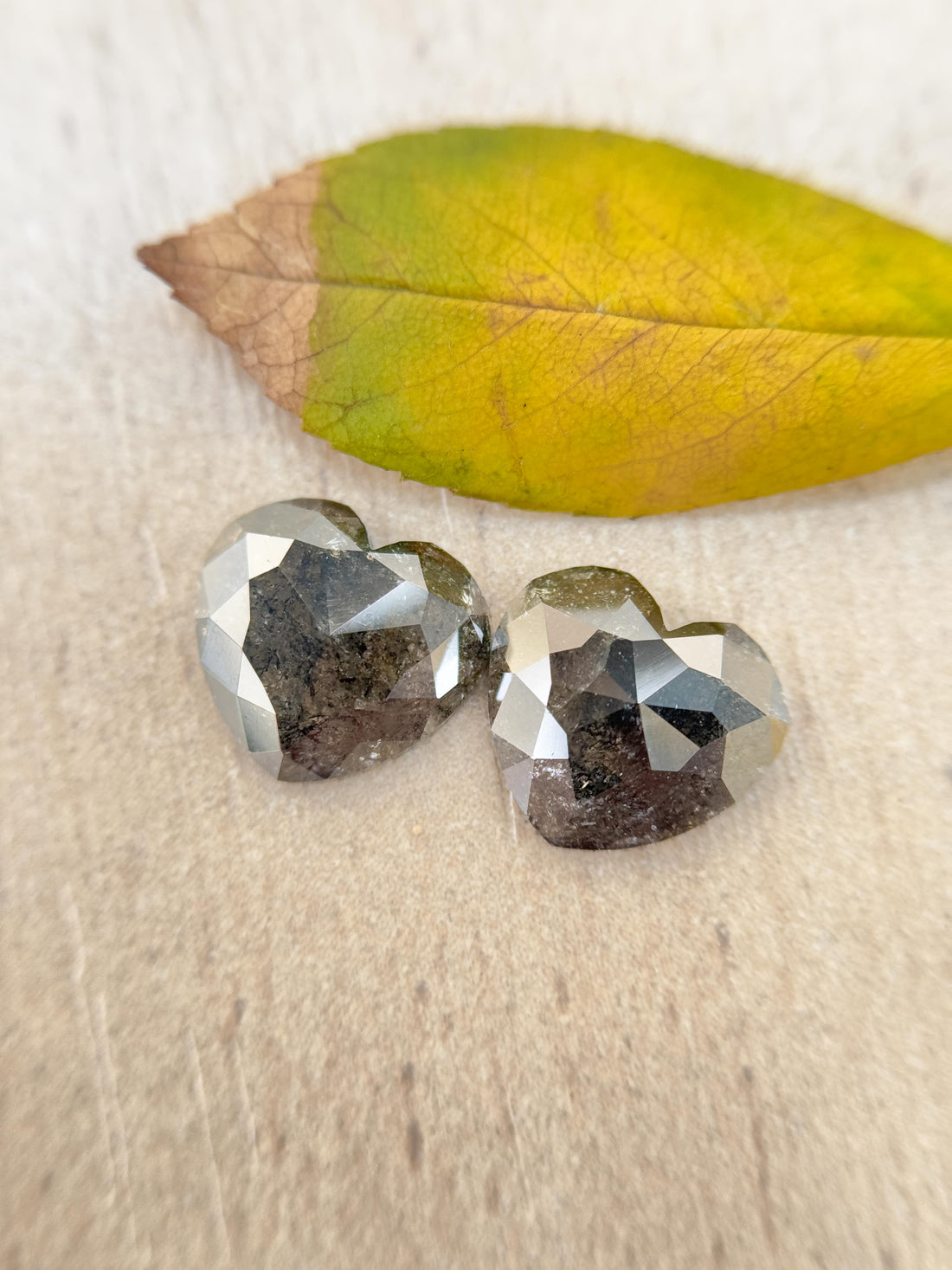 3.20 Ct Heart Rose Cut Grey Natural Salt and Pepper Diamond