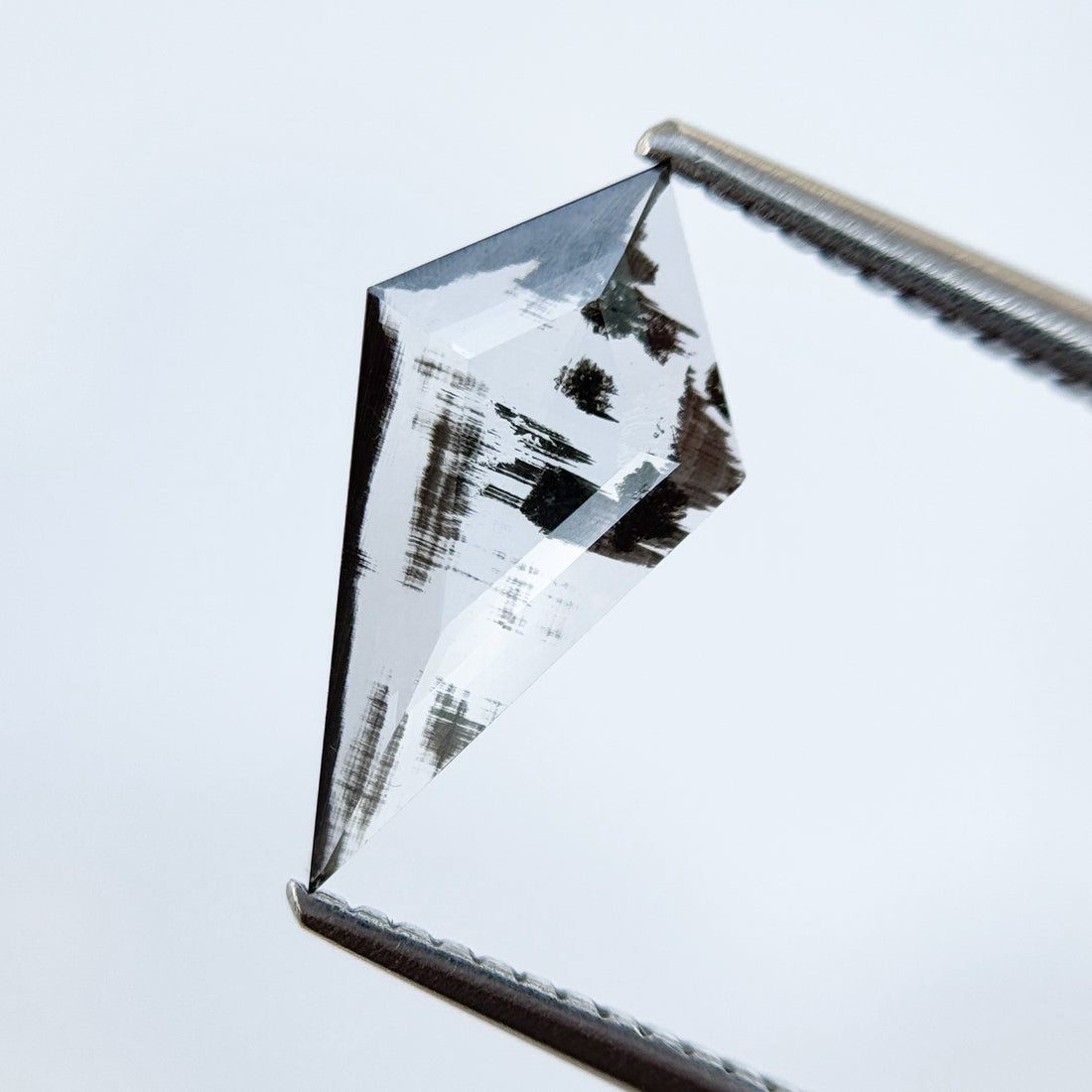 0.92 Ct Kite Rose Cut Grey Natural Salt and Pepper Diamond