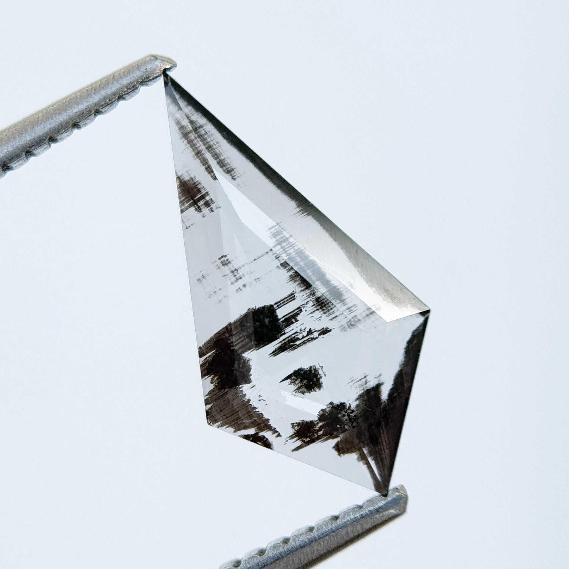 0.92 Ct Kite Rose Cut Grey Natural Salt and Pepper Diamond