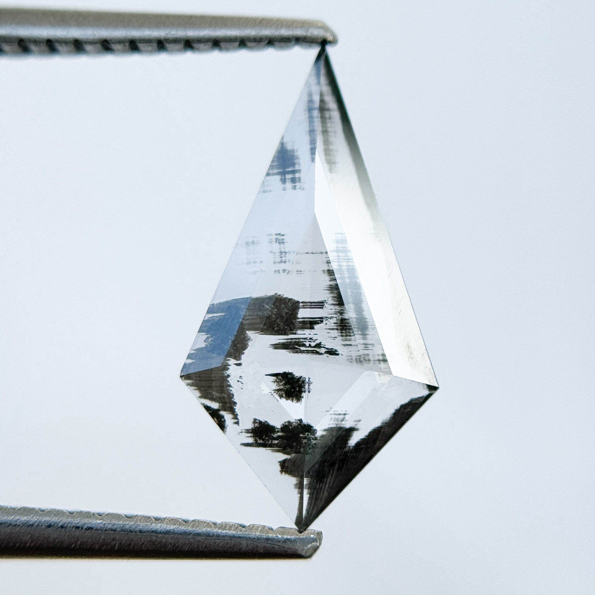 0.92 Ct Kite Rose Cut Grey Natural Salt and Pepper Diamond