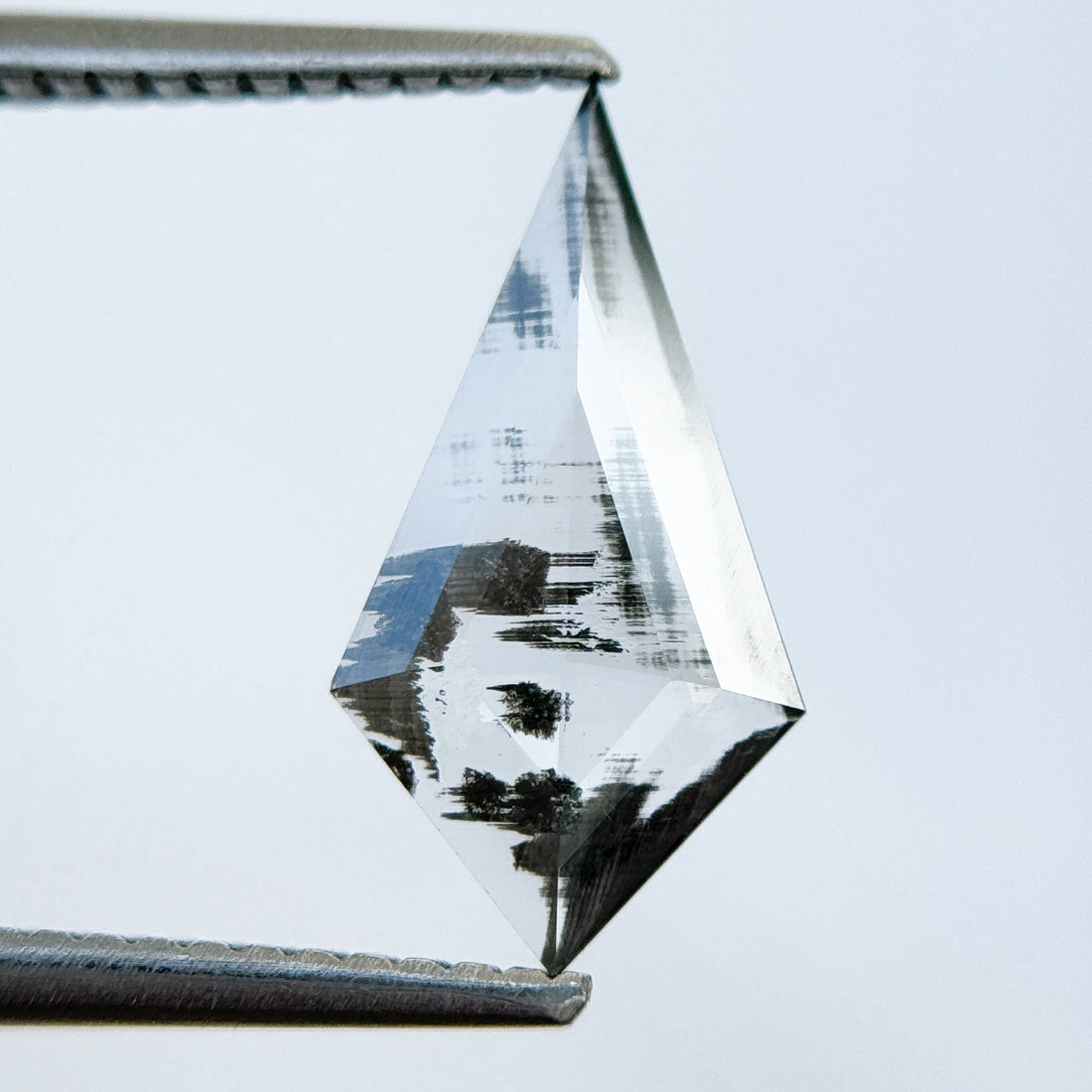 0.92 Ct Kite Rose Cut Grey Natural Salt and Pepper Diamond