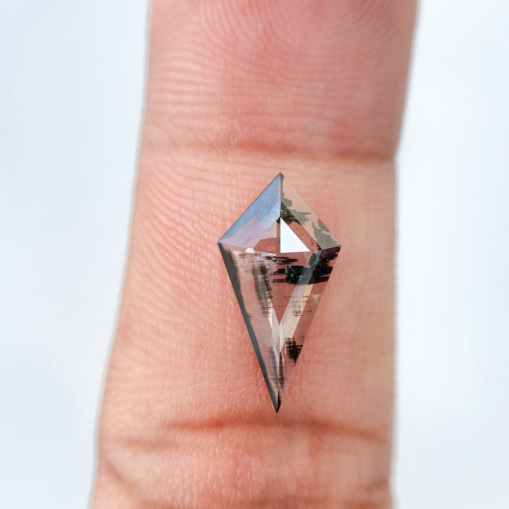 0.92 Ct Kite Rose Cut Grey Natural Salt and Pepper Diamond