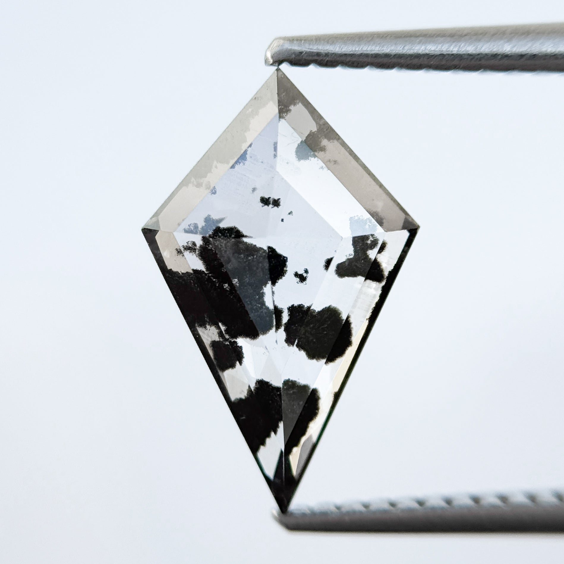 1.55 Ct Kite Rose Cut Grey Lab Grown Salt and Pepper Diamond
