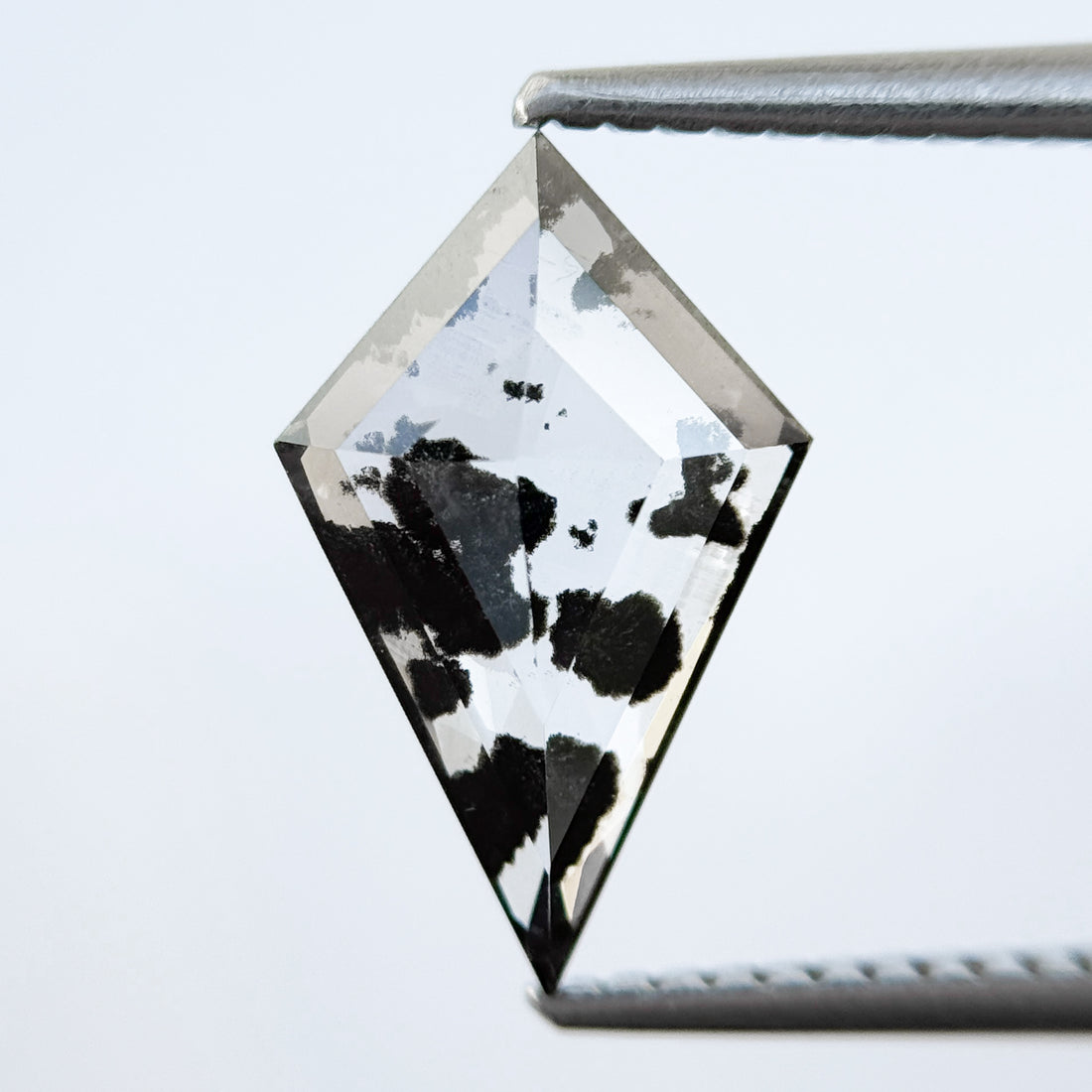 1.55 Ct Kite Rose Cut Grey Lab Grown Salt and Pepper Diamond