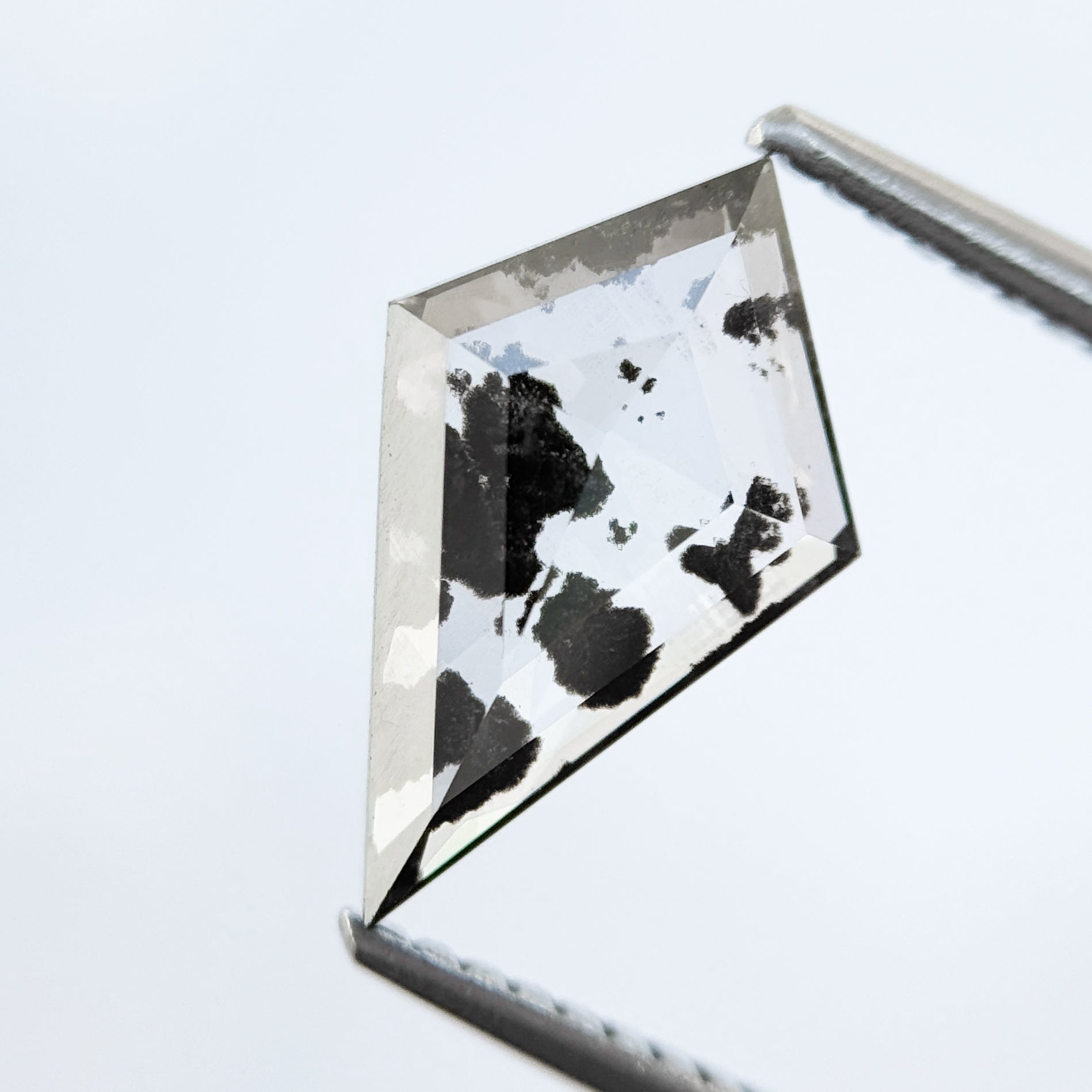 1.55 Ct Kite Rose Cut Grey Lab Grown Salt and Pepper Diamond