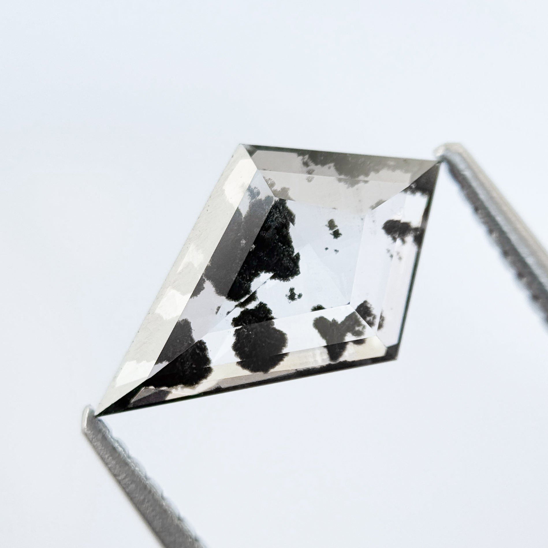 1.55 Ct Kite Rose Cut Grey Lab Grown Salt and Pepper Diamond