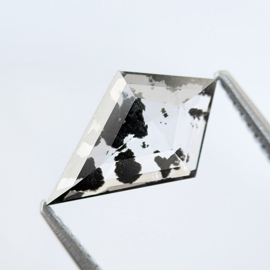 1.55 Ct Kite Rose Cut Grey Lab Grown Salt and Pepper Diamond