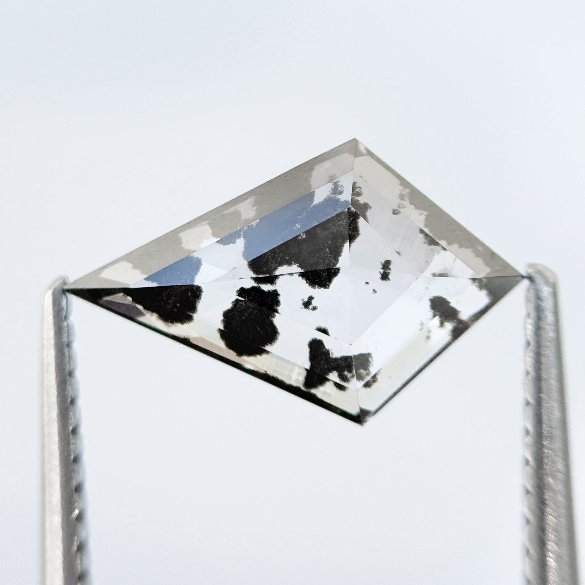 1.55 Ct Kite Rose Cut Grey Lab Grown Salt and Pepper Diamond