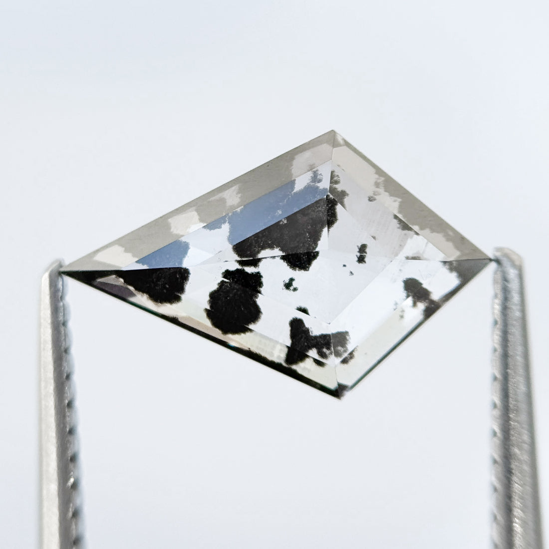 1.55 Ct Kite Rose Cut Grey Lab Grown Salt and Pepper Diamond