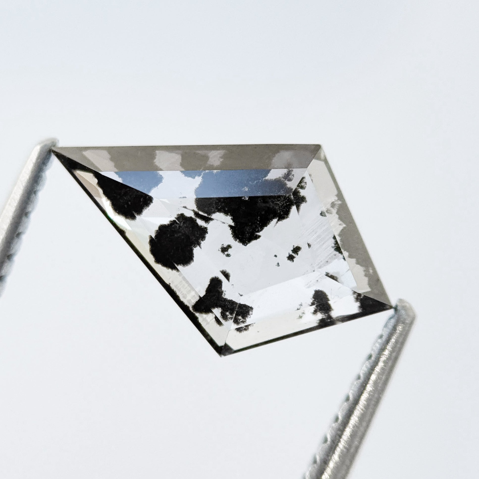 1.55 Ct Kite Rose Cut Grey Lab Grown Salt and Pepper Diamond