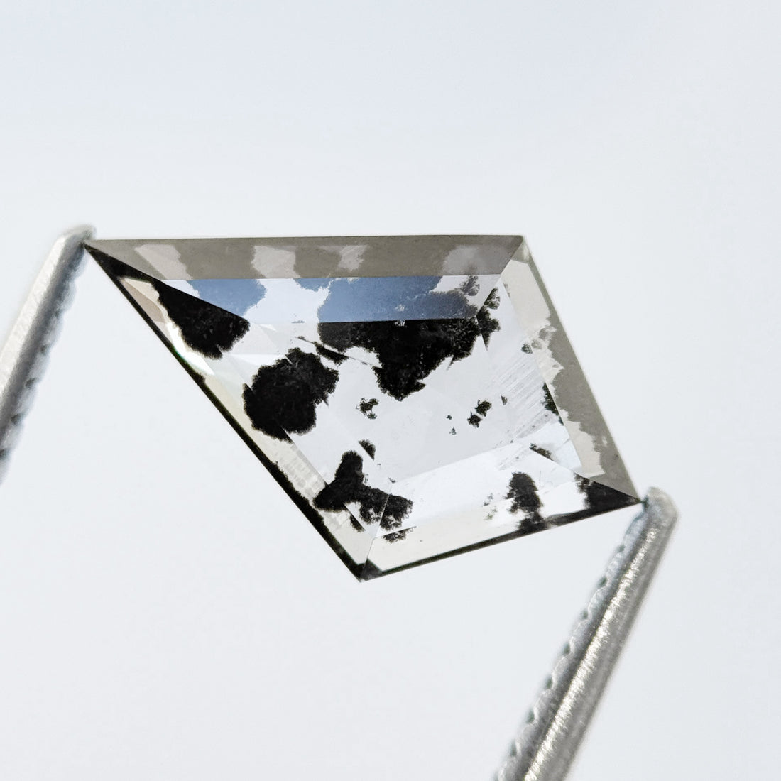 1.55 Ct Kite Rose Cut Grey Lab Grown Salt and Pepper Diamond