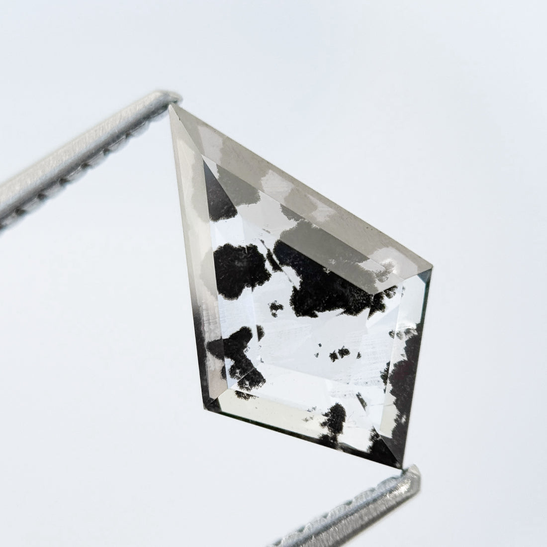 1.55 Ct Kite Rose Cut Grey Lab Grown Salt and Pepper Diamond