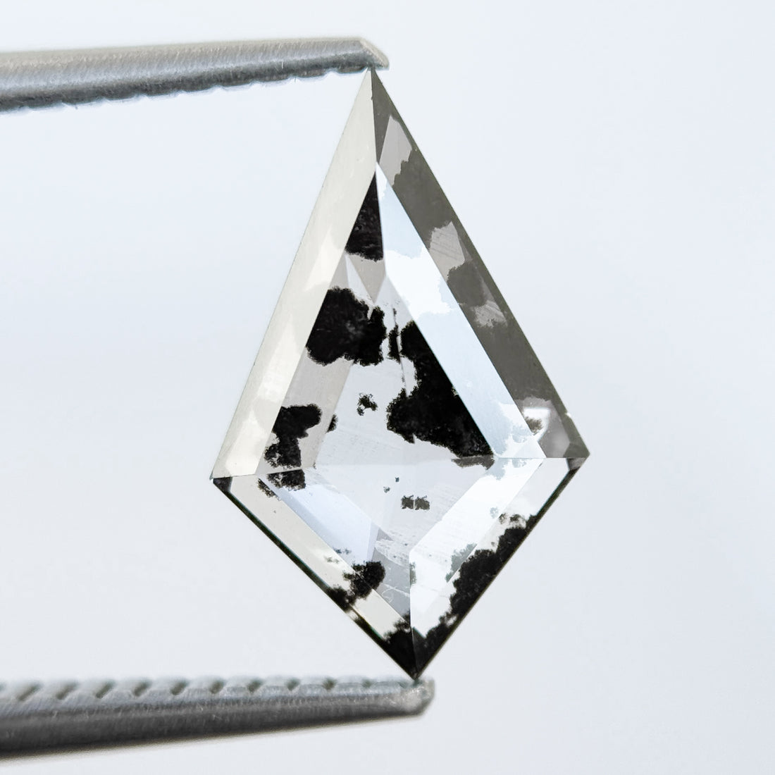 1.55 Ct Kite Rose Cut Grey Lab Grown Salt and Pepper Diamond