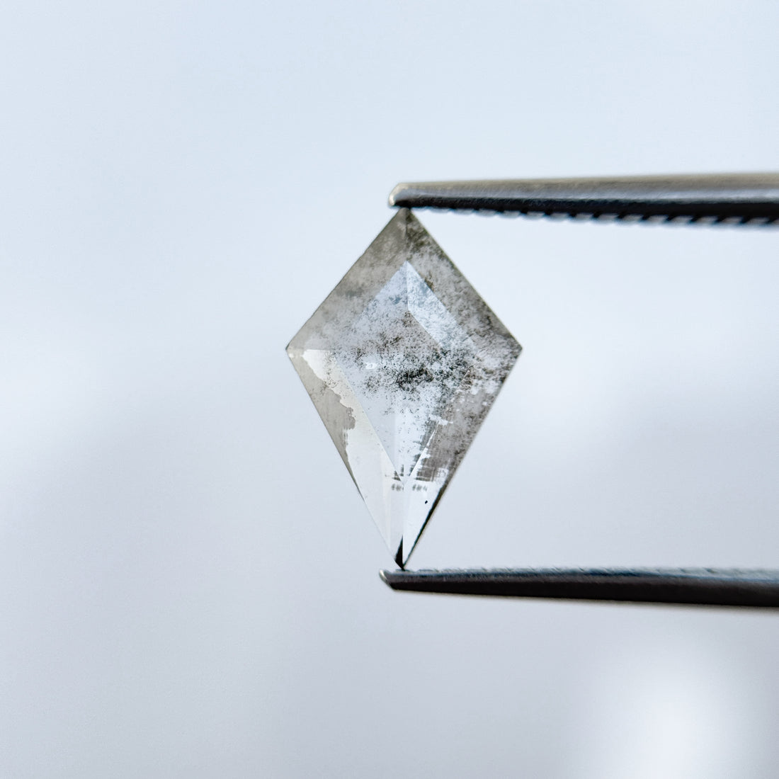 1.22 Ct Kite Rose Cut Grey Natural Salt and Pepper Diamond