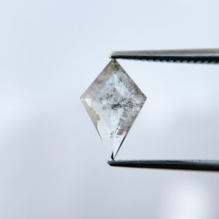 1.22 Ct Kite Rose Cut Grey Natural Salt and Pepper Diamond