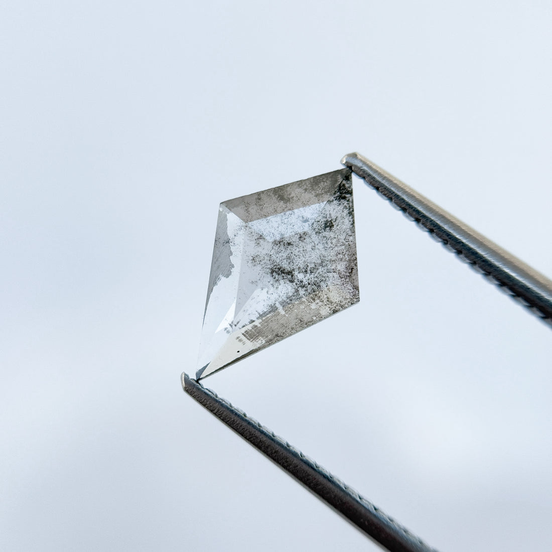 1.22 Ct Kite Rose Cut Grey Natural Salt and Pepper Diamond