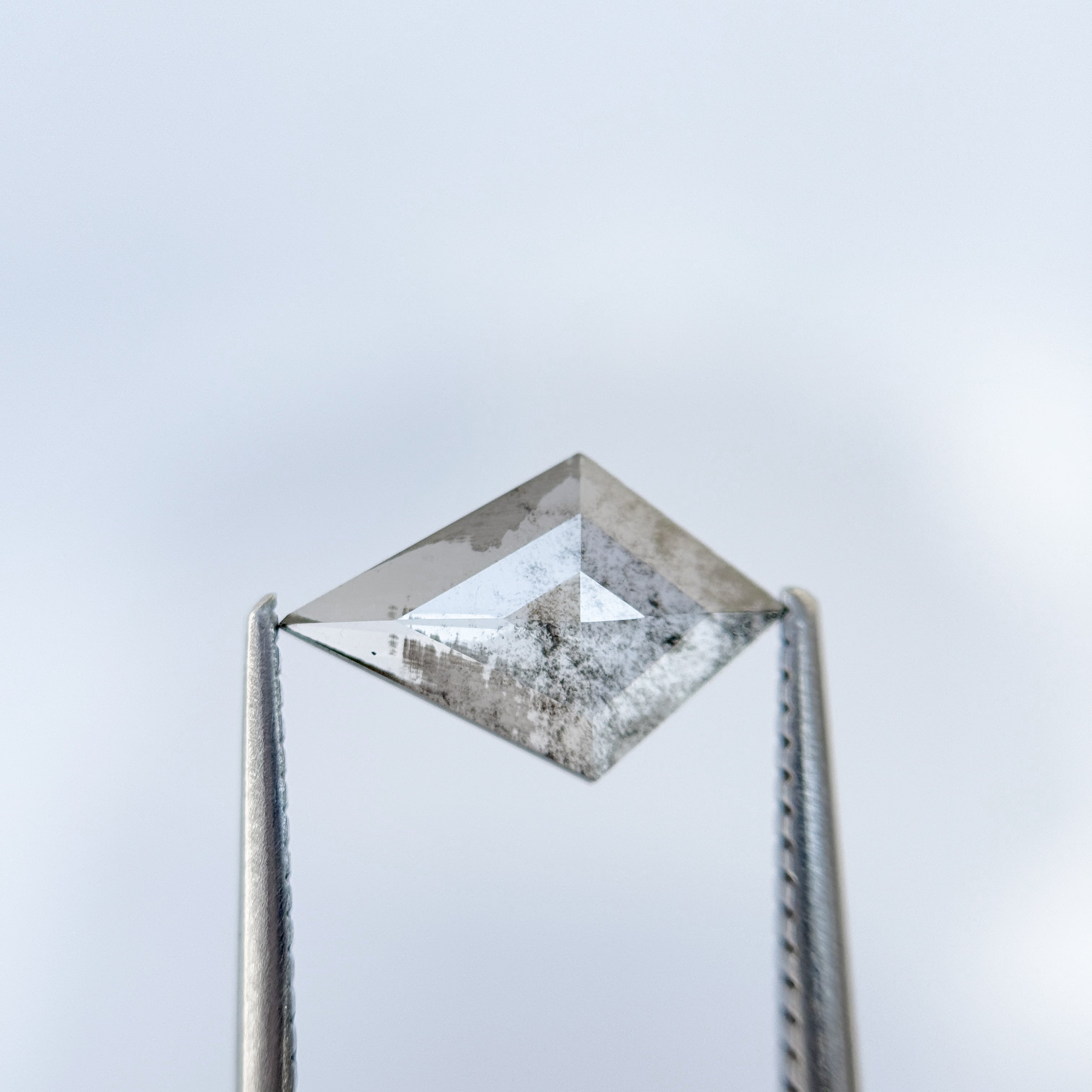 1.22 Ct Kite Rose Cut Grey Natural Salt and Pepper Diamond