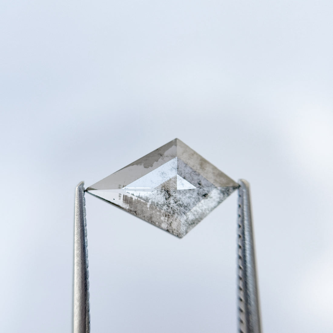 1.22 Ct Kite Rose Cut Grey Natural Salt and Pepper Diamond