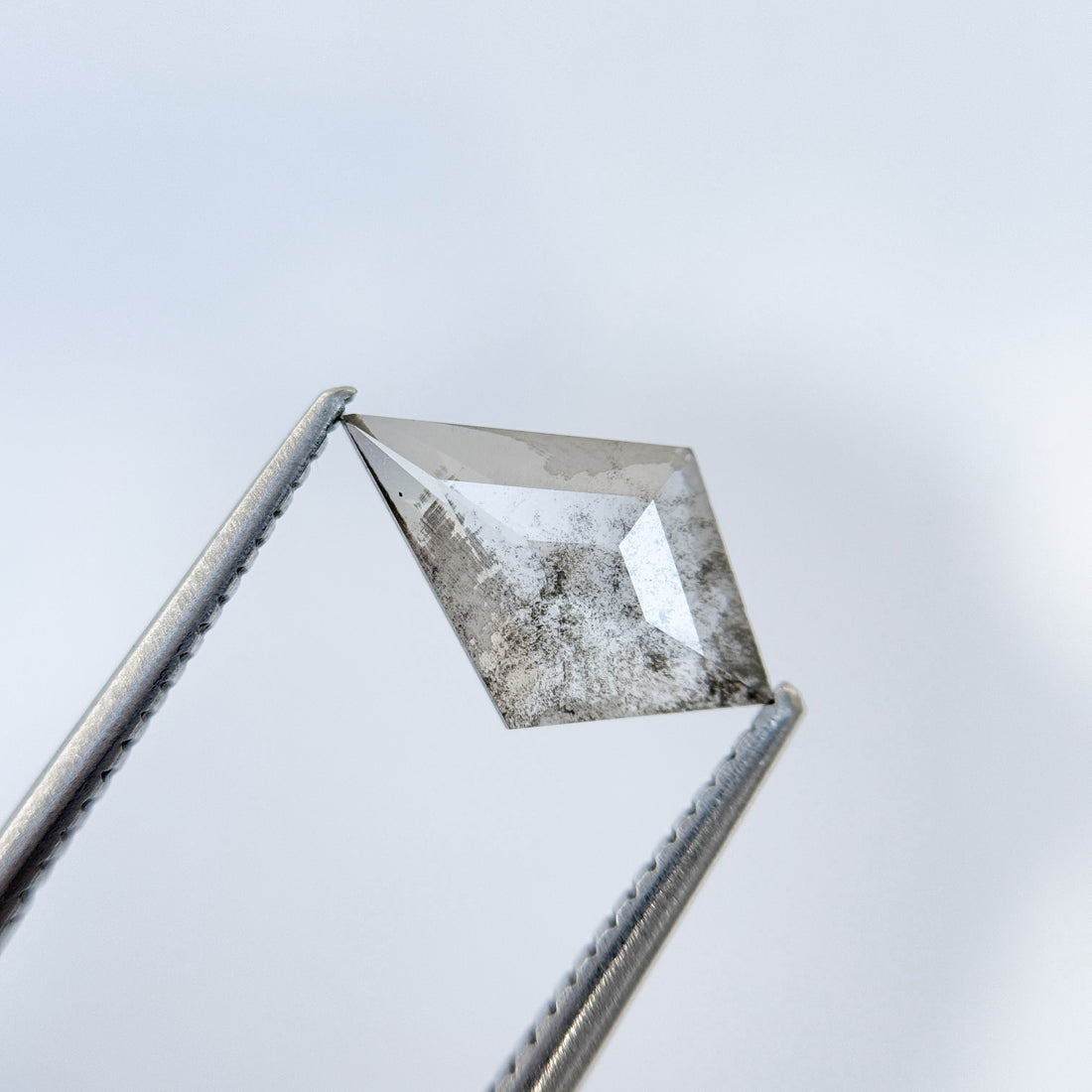 1.22 Ct Kite Rose Cut Grey Natural Salt and Pepper Diamond