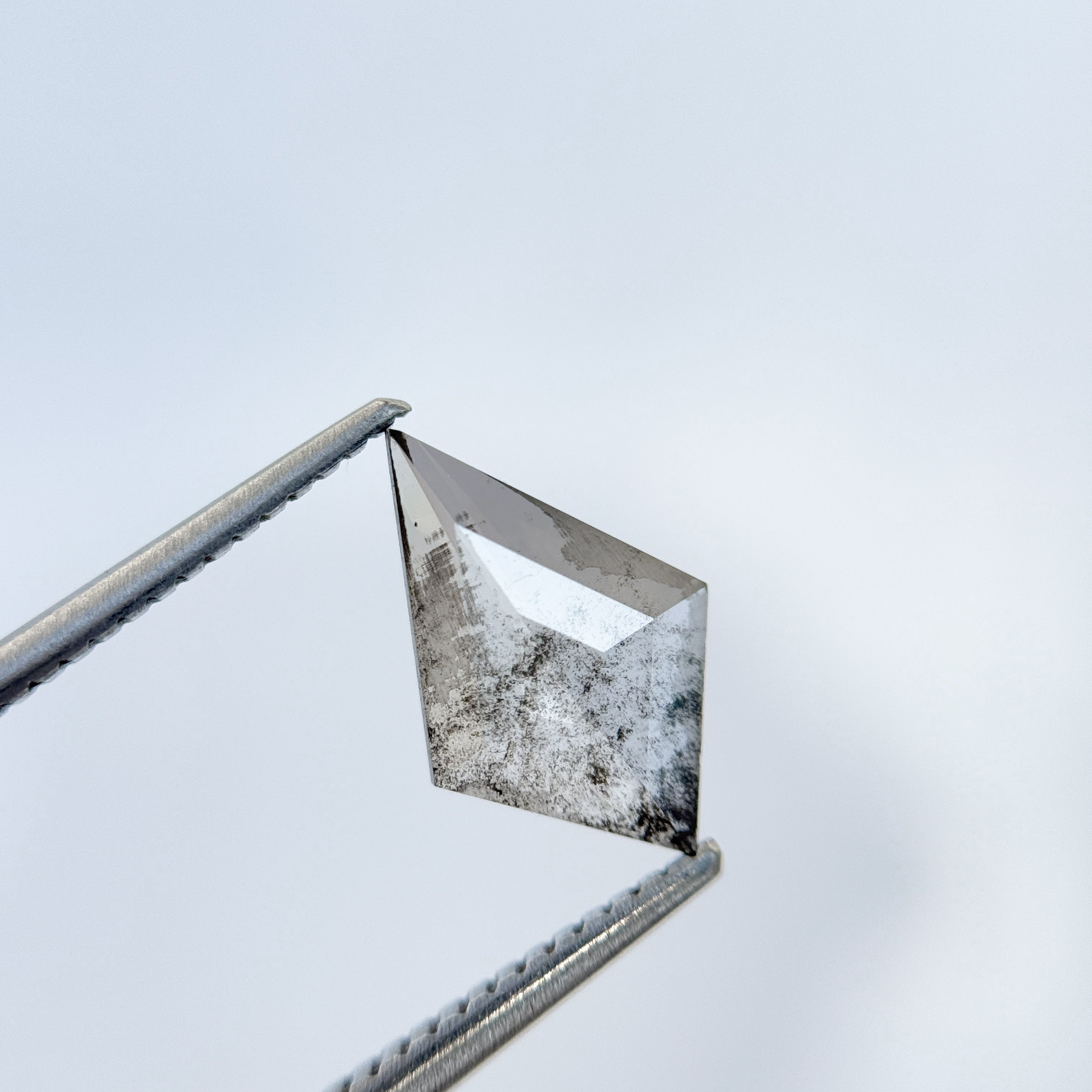 1.22 Ct Kite Rose Cut Grey Natural Salt and Pepper Diamond