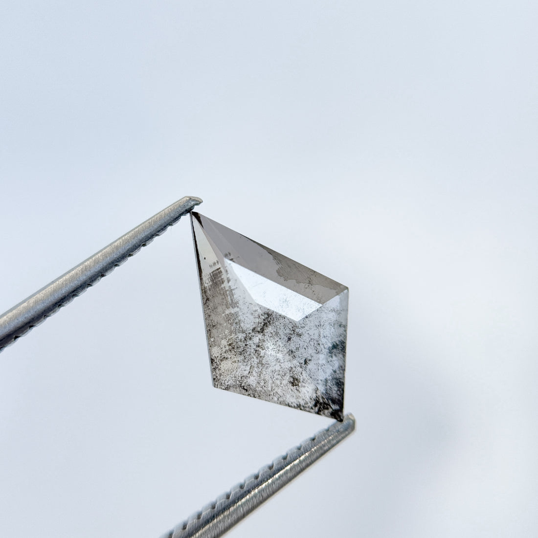 1.22 Ct Kite Rose Cut Grey Natural Salt and Pepper Diamond
