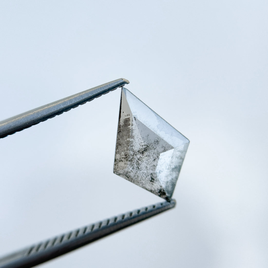 1.22 Ct Kite Rose Cut Grey Natural Salt and Pepper Diamond
