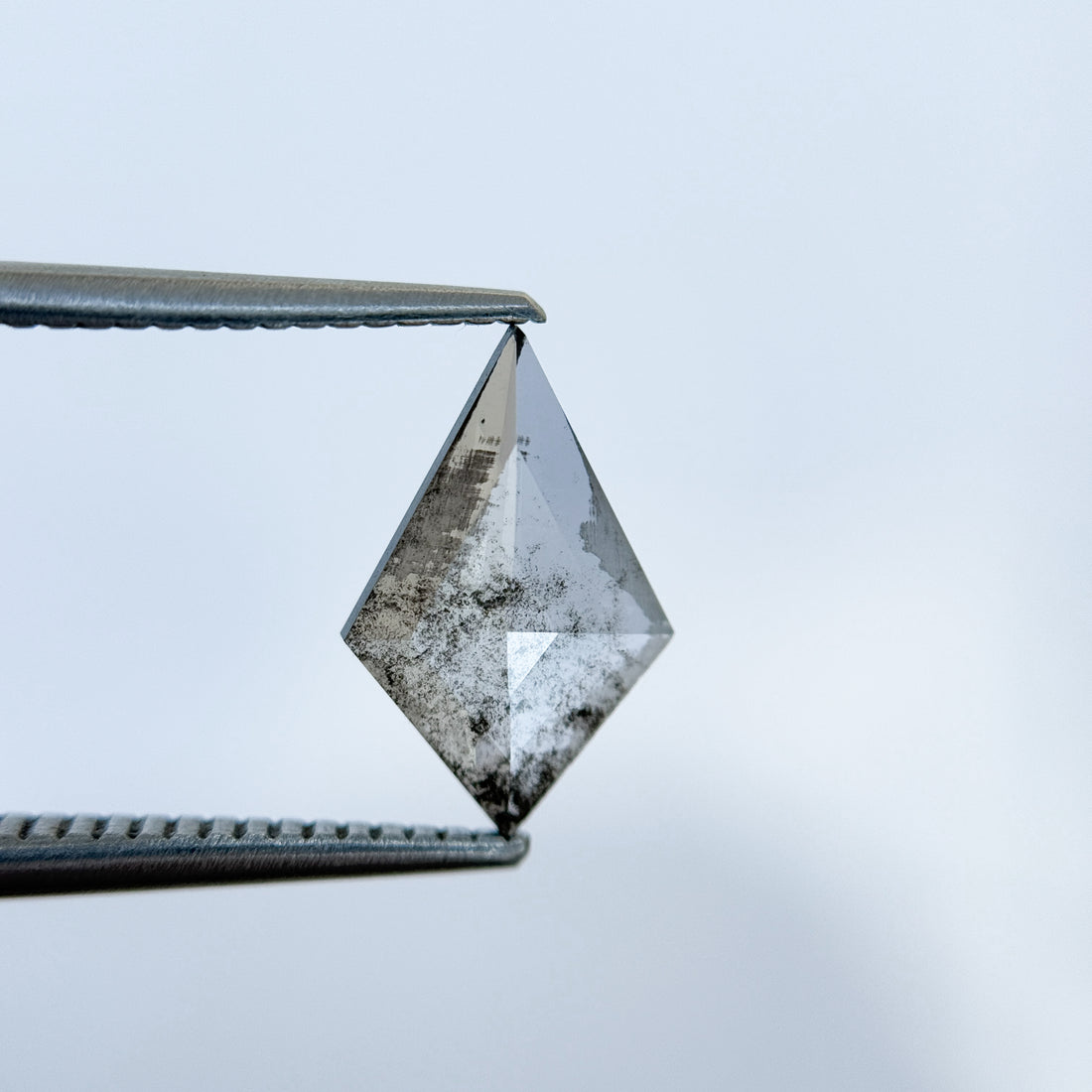 1.22 Ct Kite Rose Cut Grey Natural Salt and Pepper Diamond