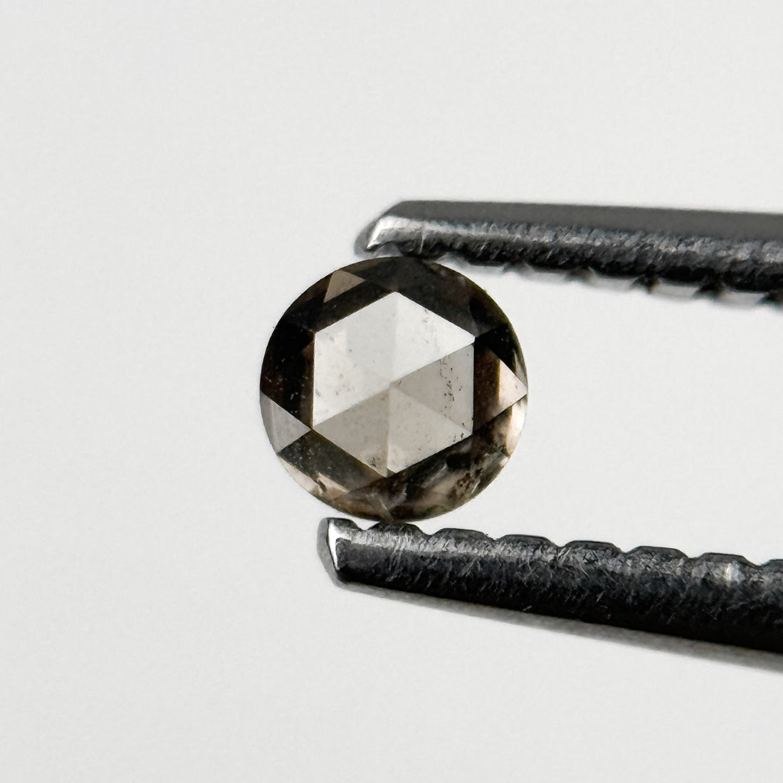 0.23 Ct Round Rose Cut Grey Natural Salt and Pepper Diamond