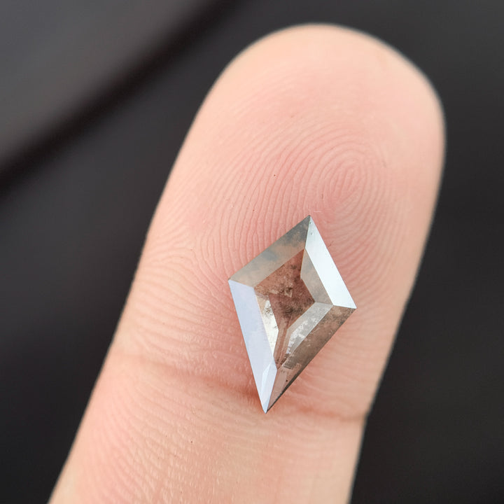 1.22 Ct Kite Rose Cut Grey Natural Salt and Pepper Diamond