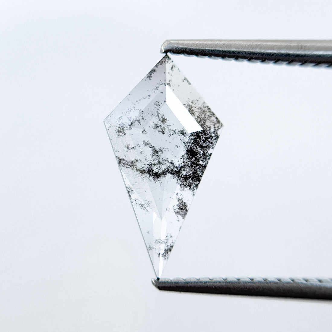 0.82 Ct Kite Rose Cut Grey Natural Salt and Pepper Diamond