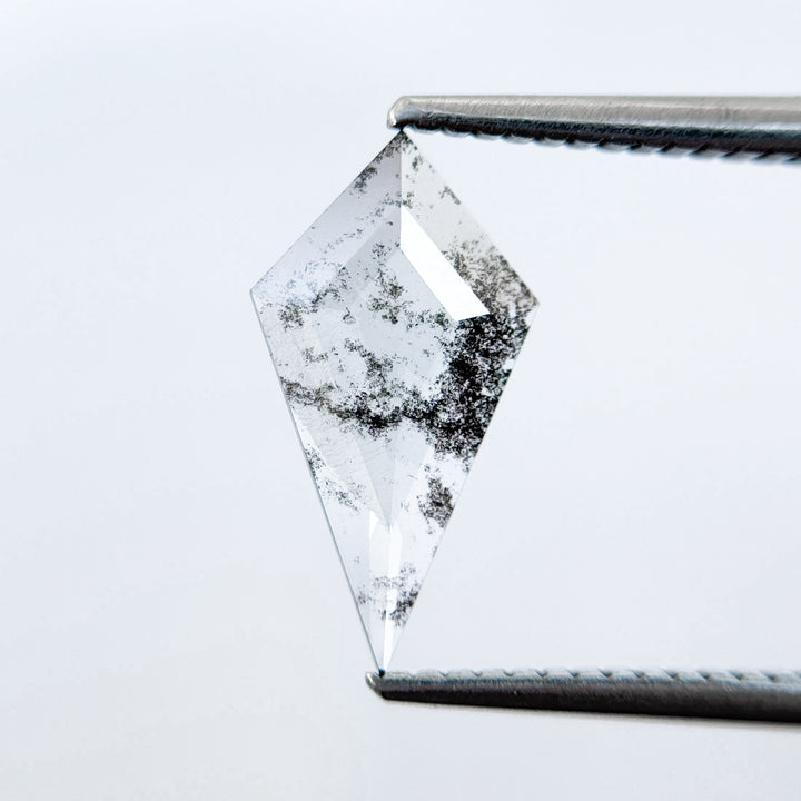 0.82 Ct Kite Rose Cut Grey Natural Salt and Pepper Diamond