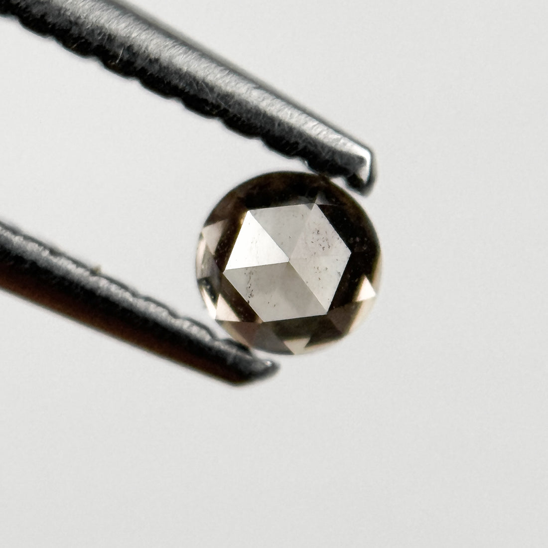 0.23 Ct Round Rose Cut Grey Natural Salt and Pepper Diamond