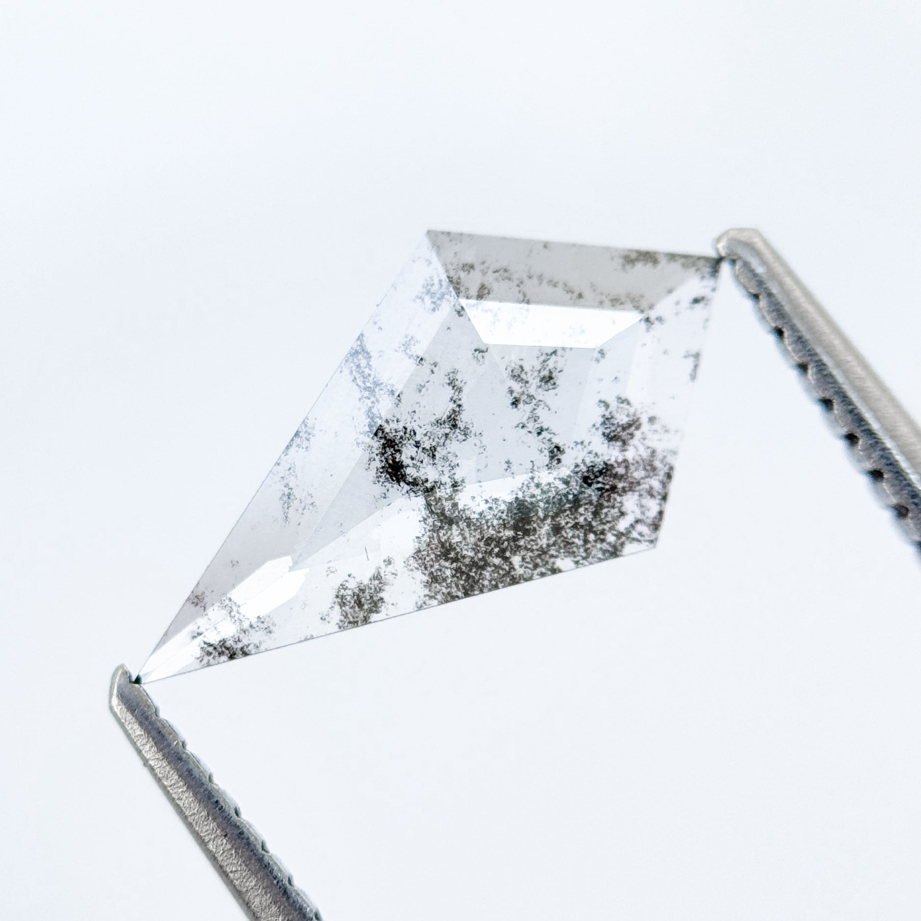 0.82 Ct Kite Rose Cut Grey Natural Salt and Pepper Diamond