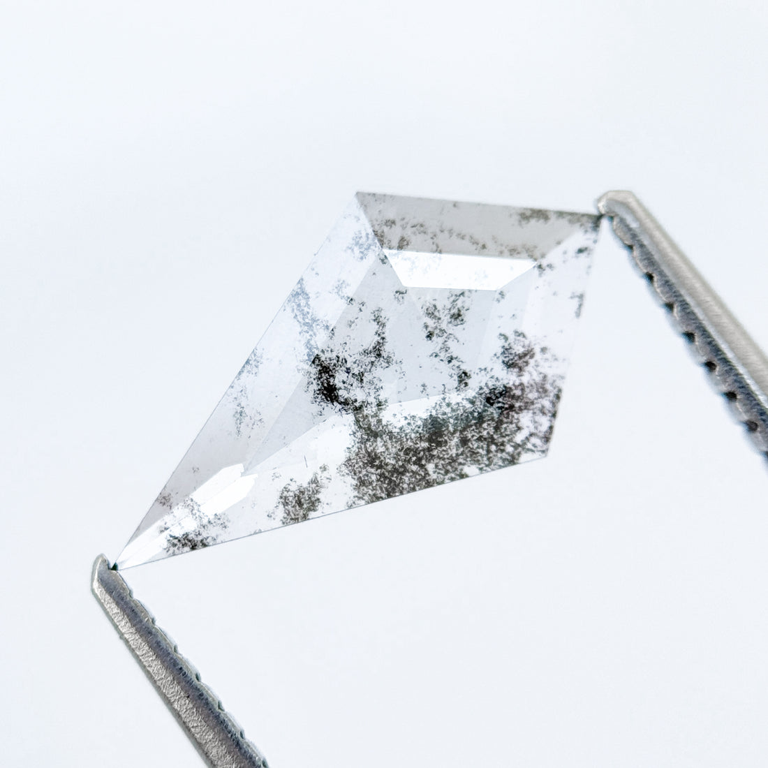 0.82 Ct Kite Rose Cut Grey Natural Salt and Pepper Diamond