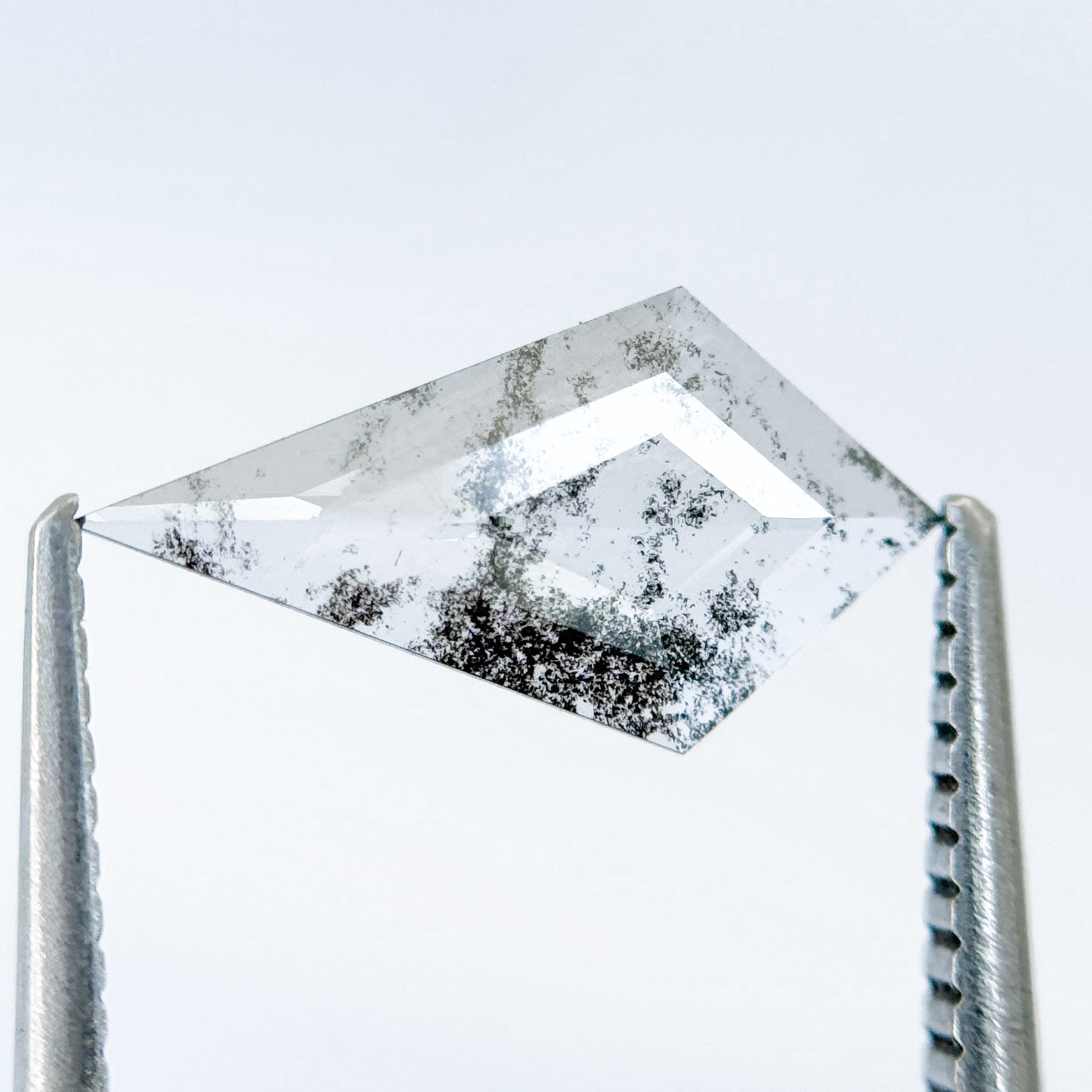 0.82 Ct Kite Rose Cut Grey Natural Salt and Pepper Diamond