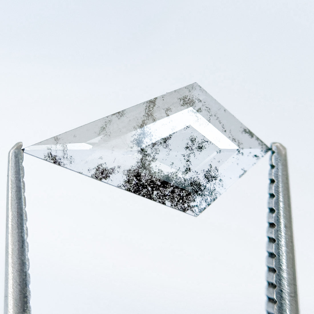 0.82 Ct Kite Rose Cut Grey Natural Salt and Pepper Diamond