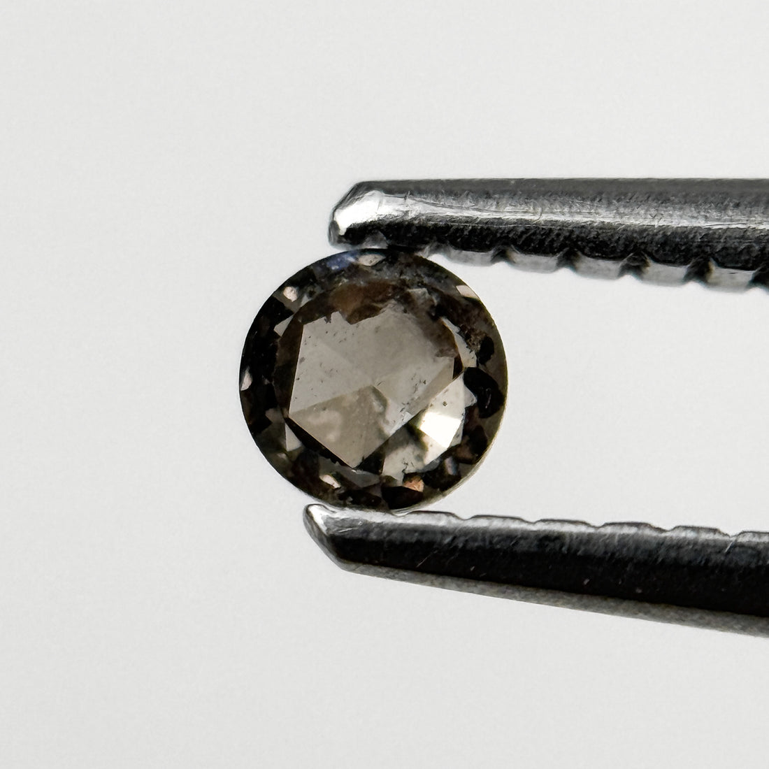 0.23 Ct Round Rose Cut Grey Natural Salt and Pepper Diamond
