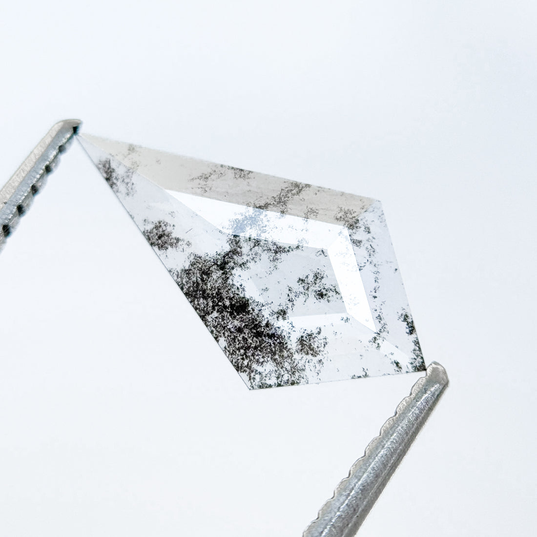 0.82 Ct Kite Rose Cut Grey Natural Salt and Pepper Diamond