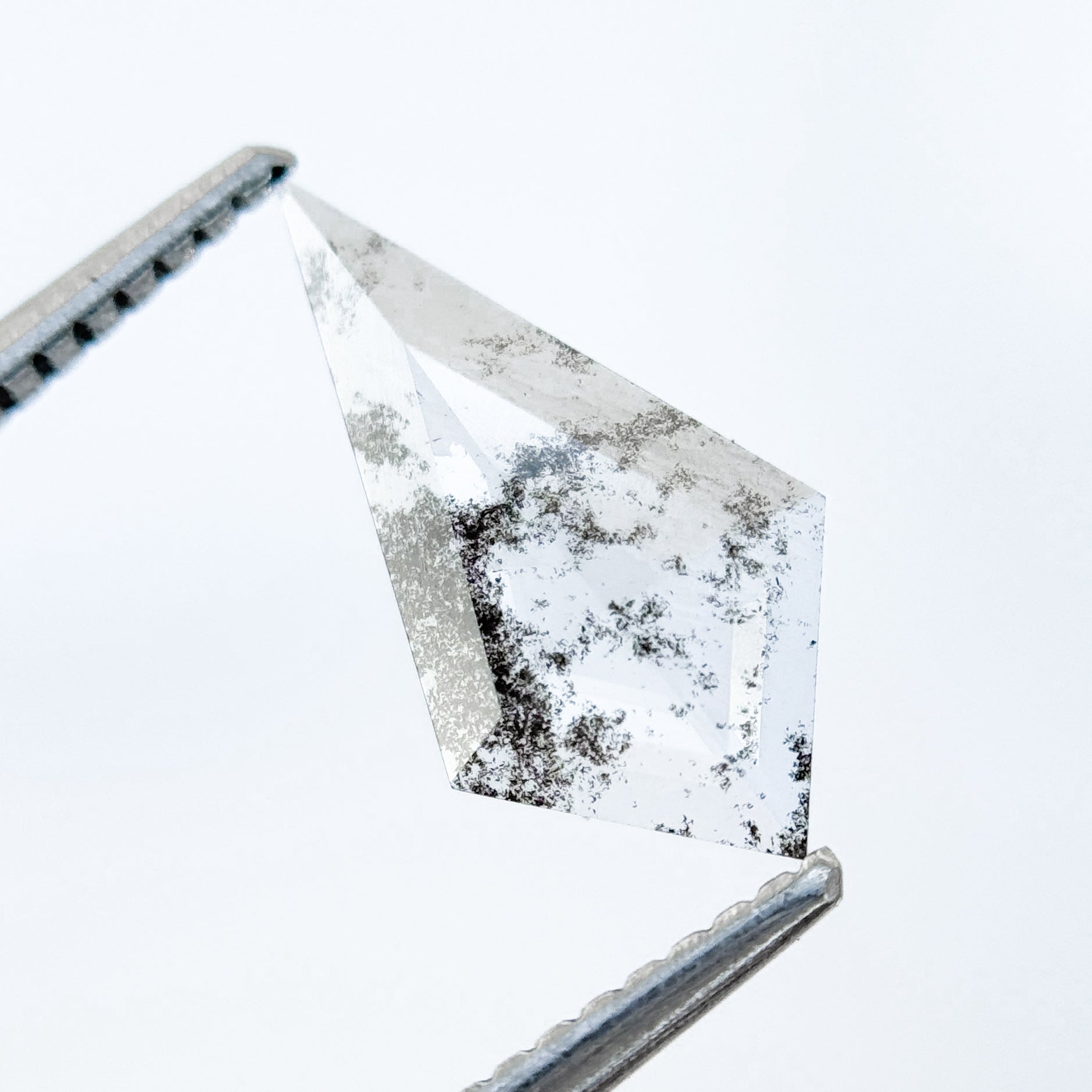 0.82 Ct Kite Rose Cut Grey Natural Salt and Pepper Diamond