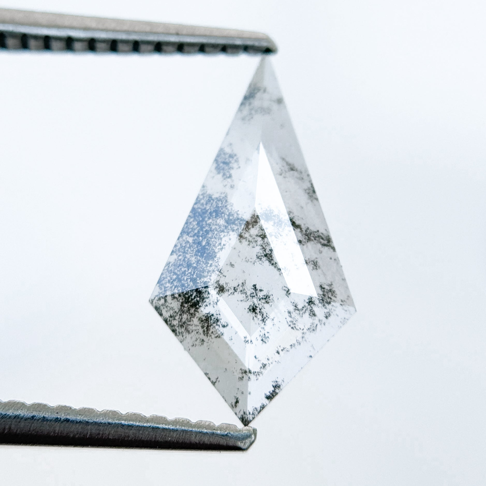0.82 Ct Kite Rose Cut Grey Natural Salt and Pepper Diamond