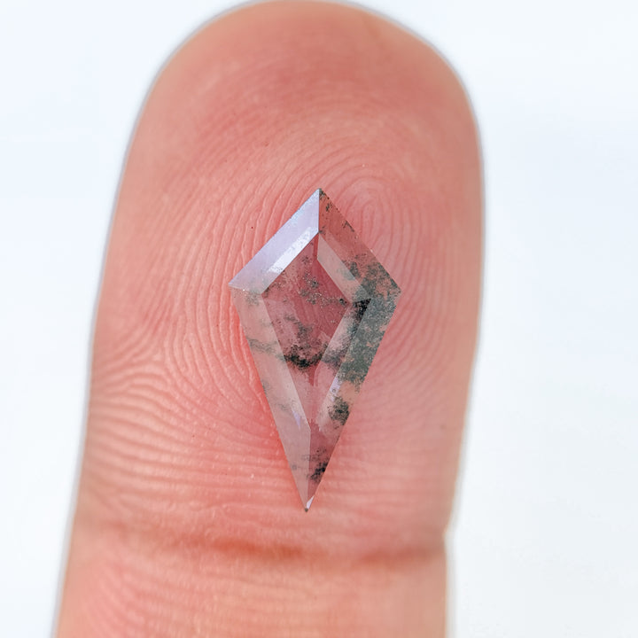 0.82 Ct Kite Rose Cut Grey Natural Salt and Pepper Diamond